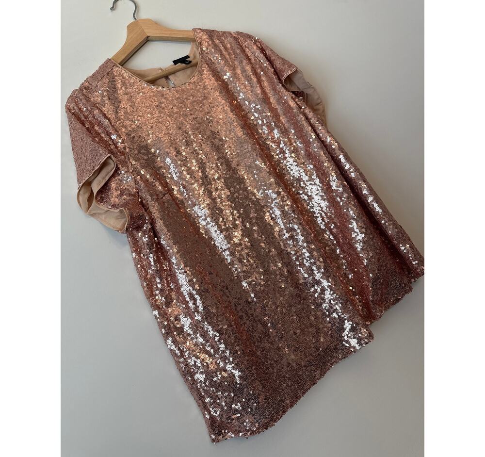 Torrid Rose Gold Sequin Top Plus Size 2